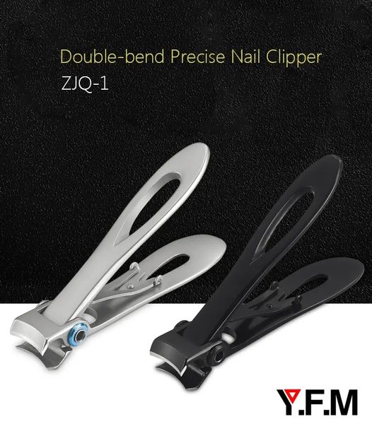 

y.f.mÂ® zjq-1 dual-bend nail clipper finger toenails cutter file pusher manicure pedicure tools kits - silver