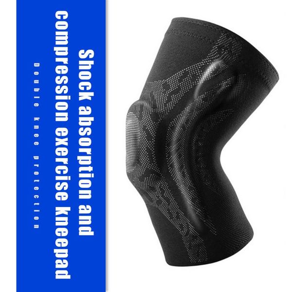 

elbow & knee pads 1pcs 3d elastic patella protector brace silicone spring pad basketball running sport compression support sleeve, Black;gray