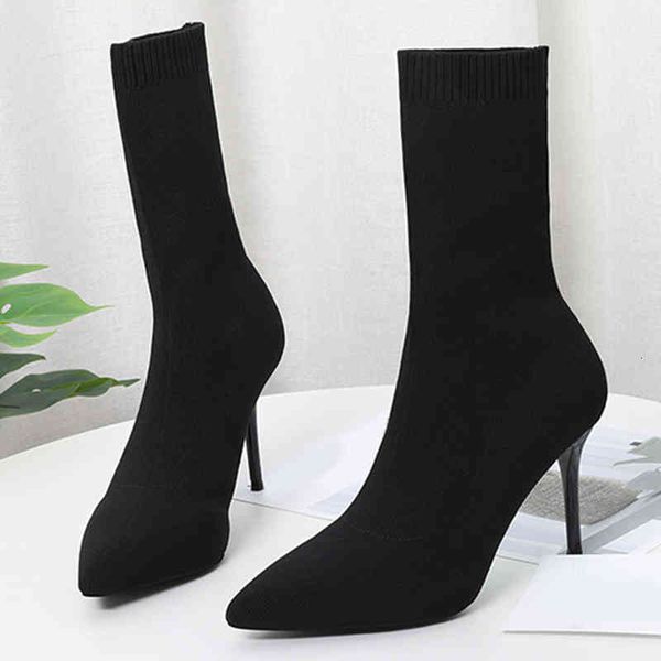 

dress shoes sapato feminino stiletto bico fino salto alto, calÃ§ado malha plus size outono inverno f0r0, Black
