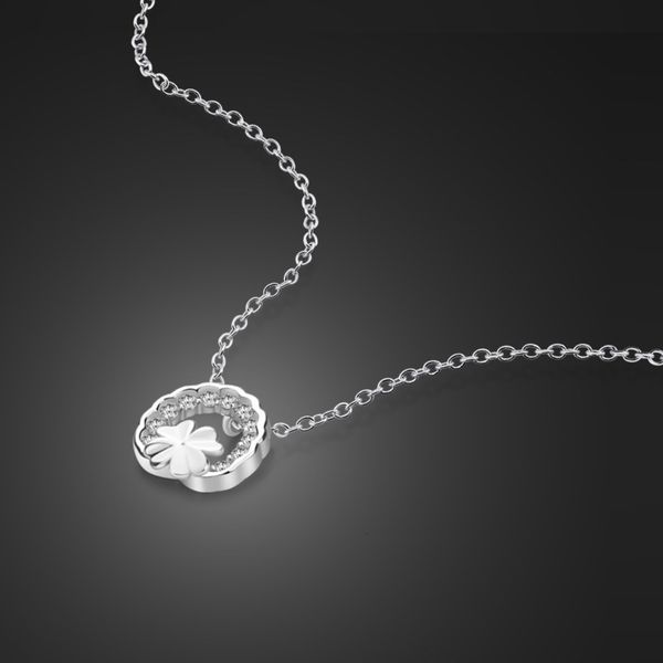 

women's simple four leaf clover pendant necklace small fresh s925 yinsen collar chain jewelry, Black