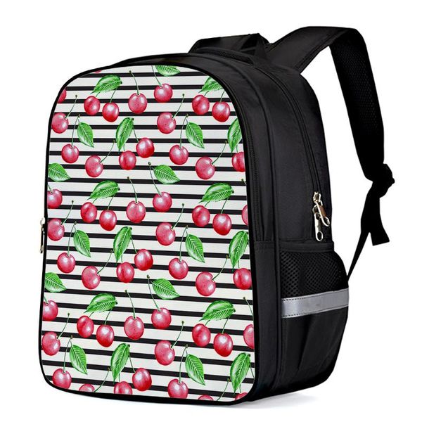 

backpack striped cherry toddler boy girl elementary school kindergarten