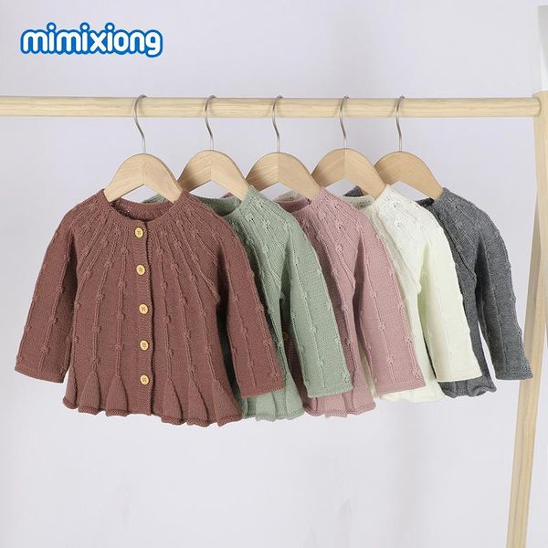 

baby sweaters for girls long sleeves button up born infant kids knitwear autumn winter toddler outerwear cardigans 0-18m pullover, Blue