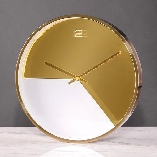 

wall clocks mirror clock modern design gold plating silent novelty luxury minimalist living room decorative duvar saati art el watch