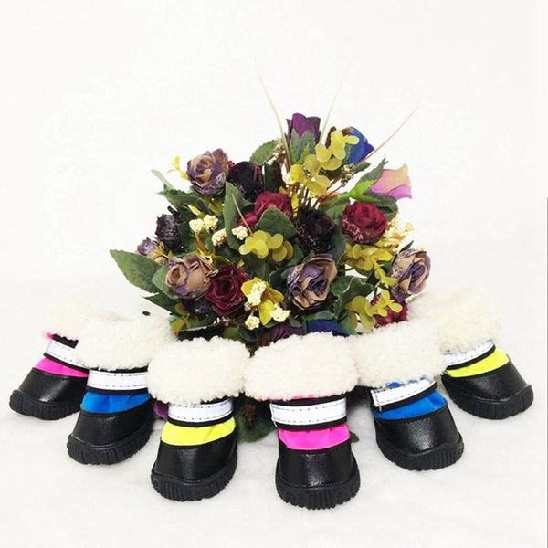 

dog apparel 4pcs/lot pet winter thickening snow boots warm protector with anti-slip sole