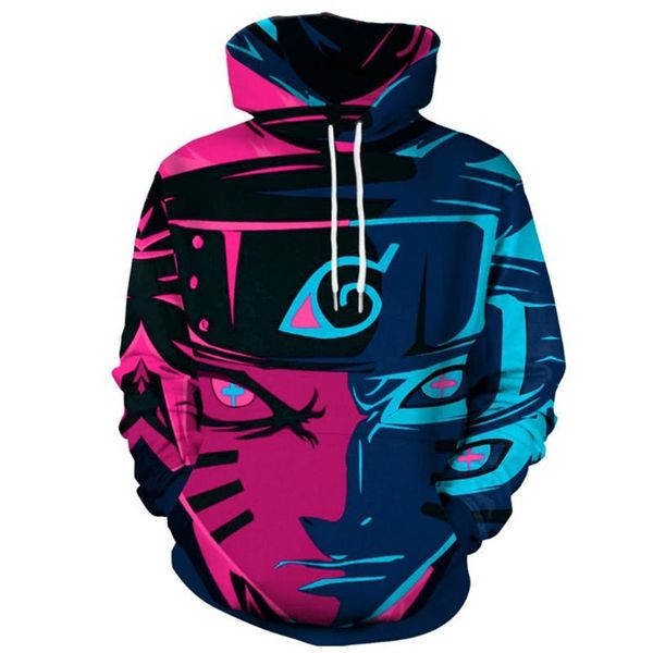 

men's hoodies & sweatshirts 2021 japan anime men causal 3d pattern print hooded sweatshirt fashion hip hop pullover style trendy hoodie, Black