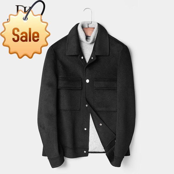 

wool coat men winter woolen jackets casual warm 2021 8817 men's & blends, Black
