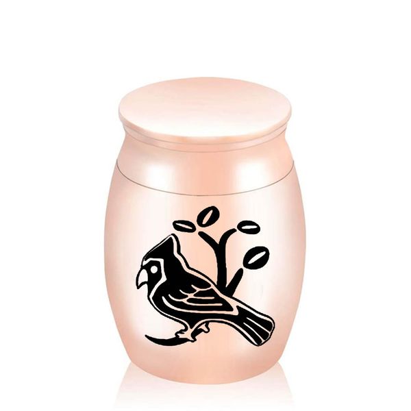 

bird cremation ashes jar pendant mini aluminum alloy urn funeral to commemorate human/pets to store a small amount of commemorative items, Silver