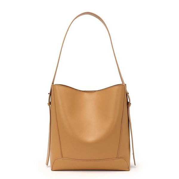 

evening bags 100% natural cow leather women shoulder simple luxury ladies handbags for commute shopping high capacity bucket tote bag