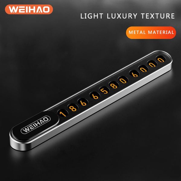 

interior decorations keluoxing car styling temporary parking card metal alloy plate phone number in automobile accessories