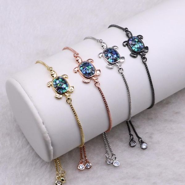 

charm bracelets wholesale jewelry bracelet micro pave abalone mix color metal chain fashion gift for lady 35751, Golden;silver