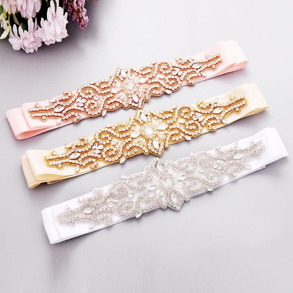 

wedding sashes hnadmade rhinestone applique belt bridal dress bridesmaid belts sparkly crystal sash bride accessories, White