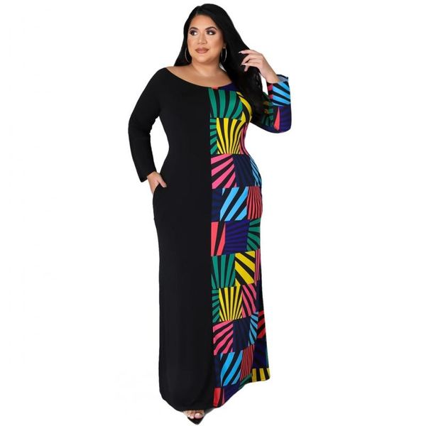 Ethnische Kleidung Afrikanisches Kleid für Frauen Langarm Hijab Muslim Bazin Maxikleider Robe Print Sexy Lady