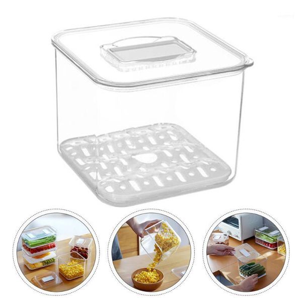 

storage bottles & jars 1pc bottom filter design kitchen box crisper food with lid