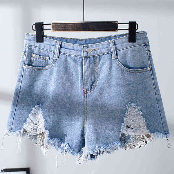 

women's shorts tassel korean new pants summer high waist holed denim super wide leg fashion, White;black