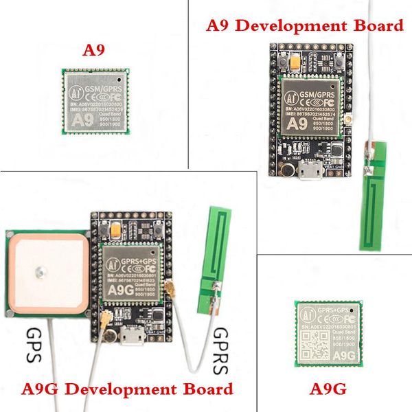 

integrated circuits gprs gps module a9 a9g development board minimum system wireless data transmission positioning with antenna