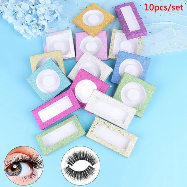 

10pcs/set of false eyelashes packaging carton bottom support color reusable box1