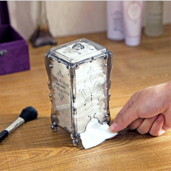 

bathroom storage & organization cotton puff plastic box transparent butterfly rose cosmetic organizing