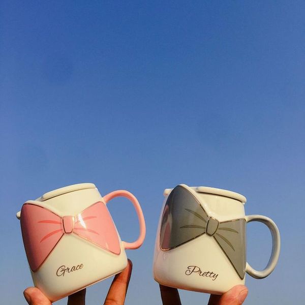 

mugs korean version lovely high value ceramic water cup female student mug with spoon girl heart breakfast
