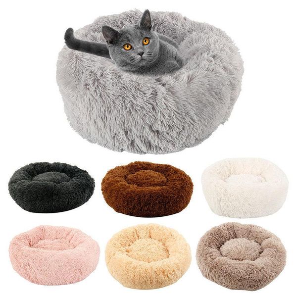 

kennels & pens dog bed winter warm long plush sleeping beds soild color soft pet dogs cat mat cushion drop