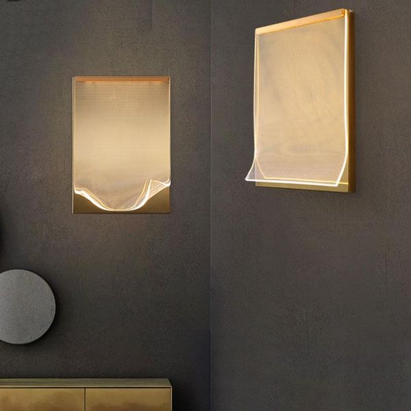 

wall lamps modern iron acrylic led lamp nordic minimalist living room home decor sofa background gold light bedroom bedside