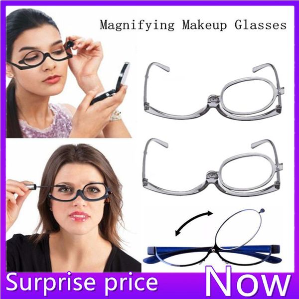 

sunglasses folding portable adjustable rotating monocular magnifying makeup eyeglasses reading glasses spectacles, White;black