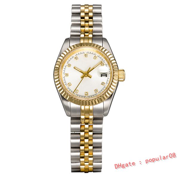 

u1 factory women dress watches full stainless steel 28mm sapphire ladies silver waterproof luminous watch montres de luxe femme, Slivery;brown