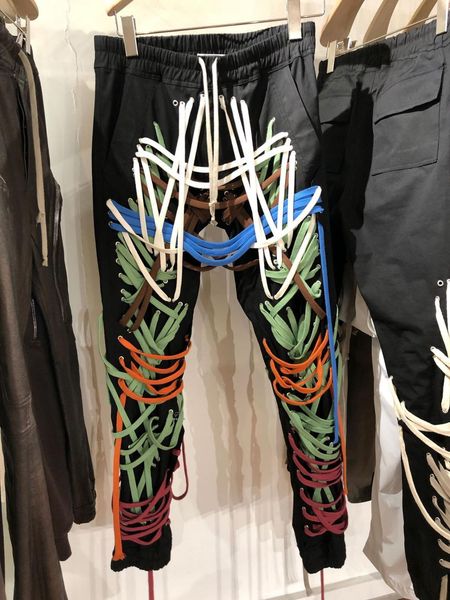 

pants 20-last bandage draw lace up pantalones cutting ropes of mujer elastic waistline in english*10966*chic women's shorts style, White