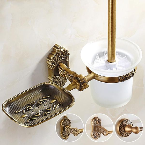 Escovas de vaso sanitários suportes de escova antiga suporte grátis para punção de banheiro pingente de pingente de sabão prato rack european xpear copo
