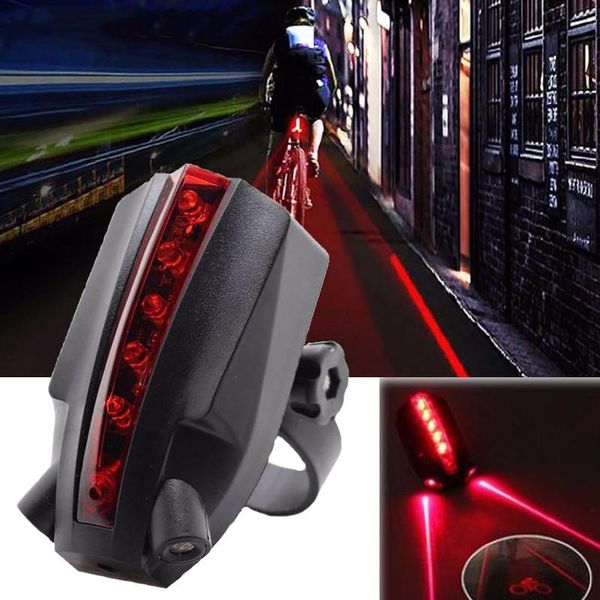 

"bike logo" super bright 2 laser+5 led rear bike bicycle tail light beam safety warning red lamp 4 flashing mode waterproof lights