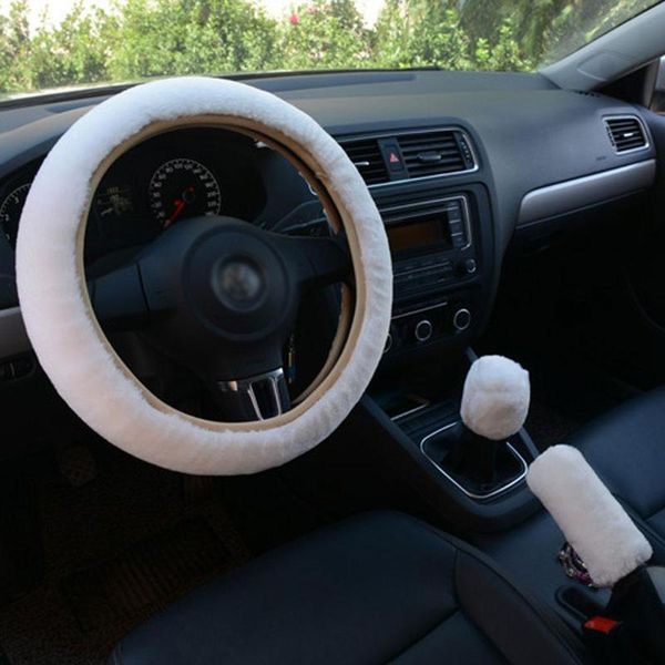

steering wheel covers 3pcs/set car cover plush fashion universal pull handle
