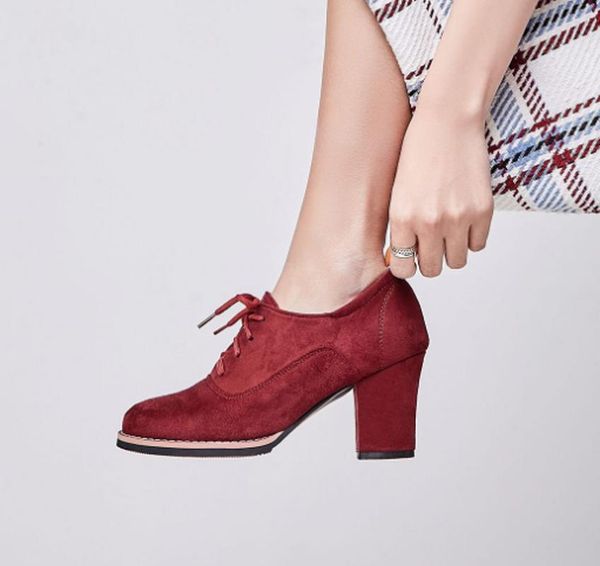 

boots women ankle high heels pumps girls flock lace up shoes woman chaussure zapatos mujer gladiator plus size bootiesk0147, Black