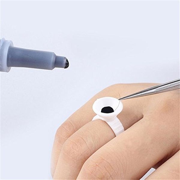 

eyebrow tools & stencils 100pcs/pack grafting eyelash glue dedicated finger tray crystal ring extension false holder professional tool