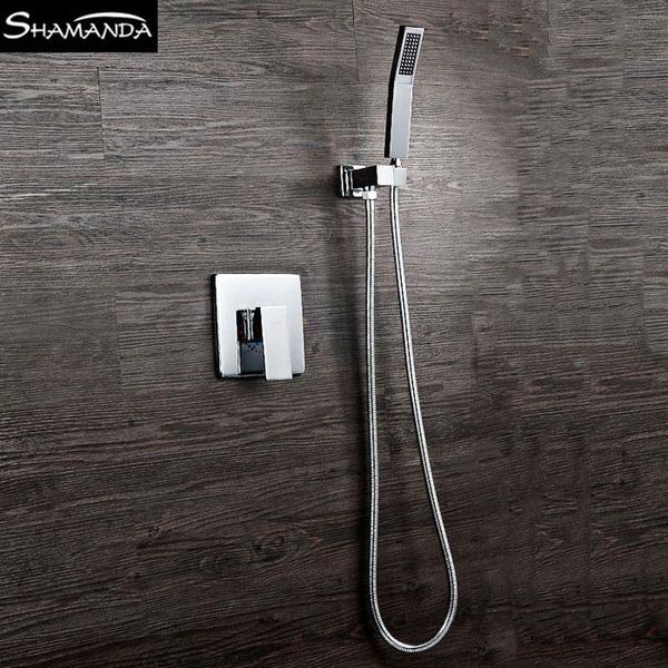 

concealed single function embedded box mixer valve round/square shower set with three ways water hand bathroom sets