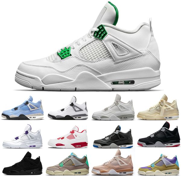 

2021 new basketball shoes 4s man cool cat taupe haze shimmer desert moss white oreo cement university blue sail pine green pure money travis