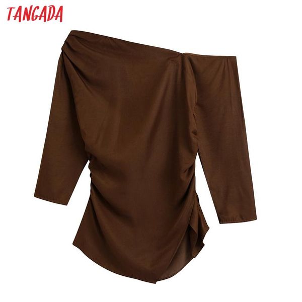 

women's blouses & shirts tangada 2021 women shoulder shirt chic female be584, White