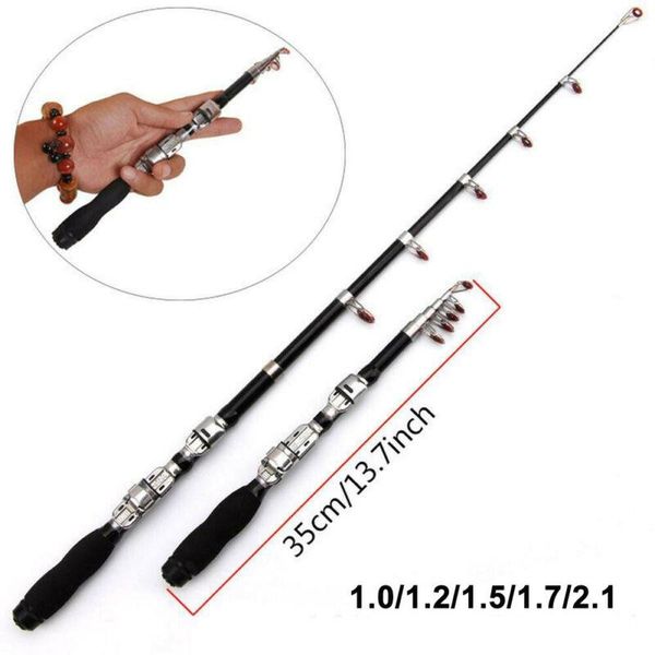 

1.0-2.1m mini carbon fiber pocket fishing rod travel spinning pole boat rods