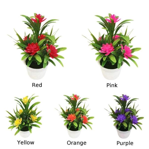 

decorative flowers & wreaths artificial potted simulation small lotus fake plastics water lily diy home garden table decoration plant gifts