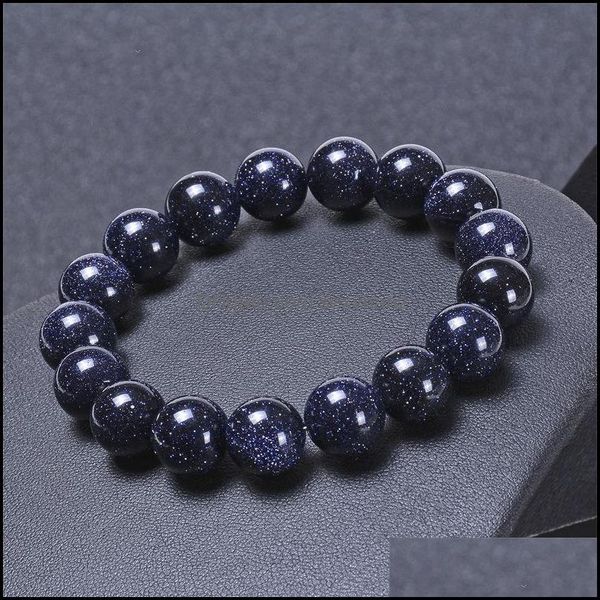

bracelets planet blue sand yoga bracelet for women natural stone universe beads men elastic chakra healing energy jewelry beaded, strands dr, Black