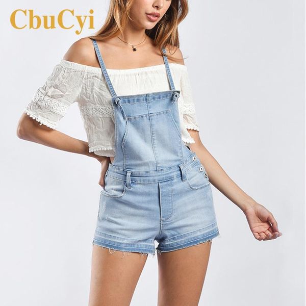 

women's jumpsuits & rompers fashion womens jumpsuit light blue bleached overalls for women denim short playsuits salopette femme en jea, Black;white