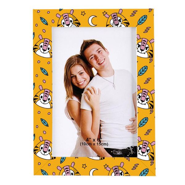 

color tiger head pattern wooden po frame table home diy decoration high-quality 5-10inch modern picture frames gift present
