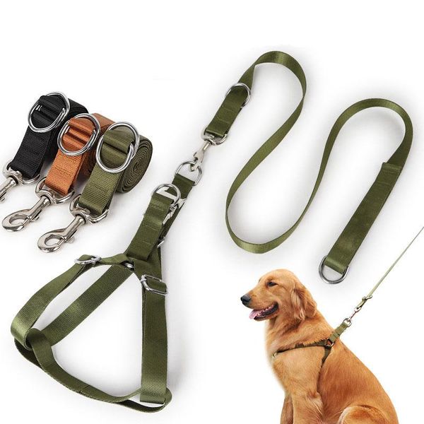 

nylon heavy duty dog pet harness collar leash adjustable extra medium vest supplies harnesses shepherd labrador large big collars & leashes
