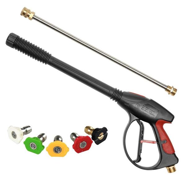 

water gun & snow foam lance high pressure washer power spray-gun 4000psi with 19 inch extension replacement wand lance,5 quick connect nozzl
