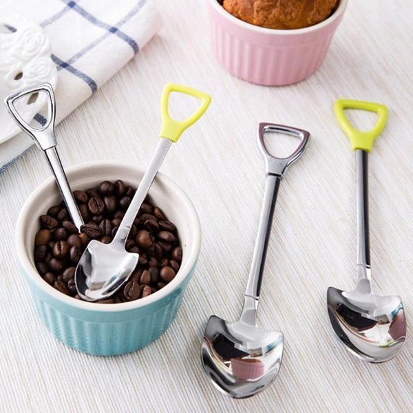 

spoons stainless steel shovel shape tea coffee sugar spoon ice cream dessert