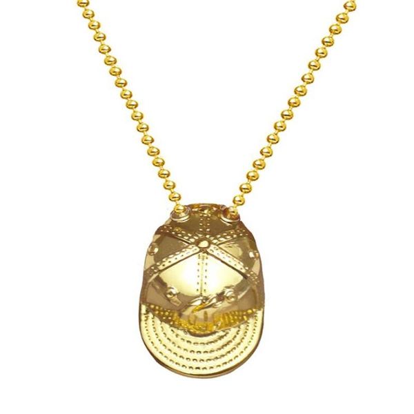 

creative baseball cap pendant necklace for women & men collares personality sport fitness chain necklaces mens hip hop jewellery, Silver