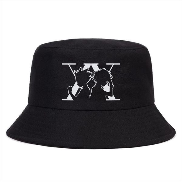 

hunter x printed summer hat women men panama bucket cap the design flat visor harajuku 90s anime fisherman, Blue;gray