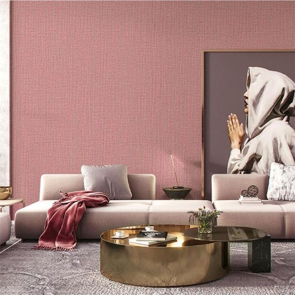 

wallpapers high-end atmosphere nordic style pure color pink wallpaper cute simple girl living room bedroom el princess powder