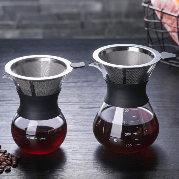 

coffee pots heat-resistant glass hand pot,elegantfilter high brewer simple drip maker transparent decanter