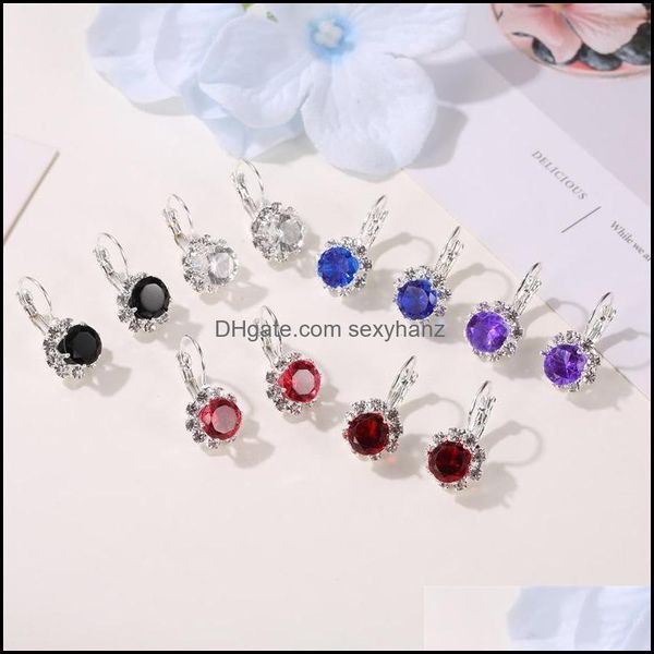 

dangle & chandelier earrings jewelry mti-color crystal rhinestone drop earring cube zirconia cuff for women statement wedding pendientes muj, Silver