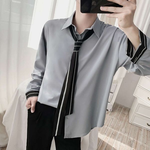 

men's casual shirts shirt men's korean fashion handsome youth quarter loose summer students versatile large long sleeve 3hr4 n3cb, White;black