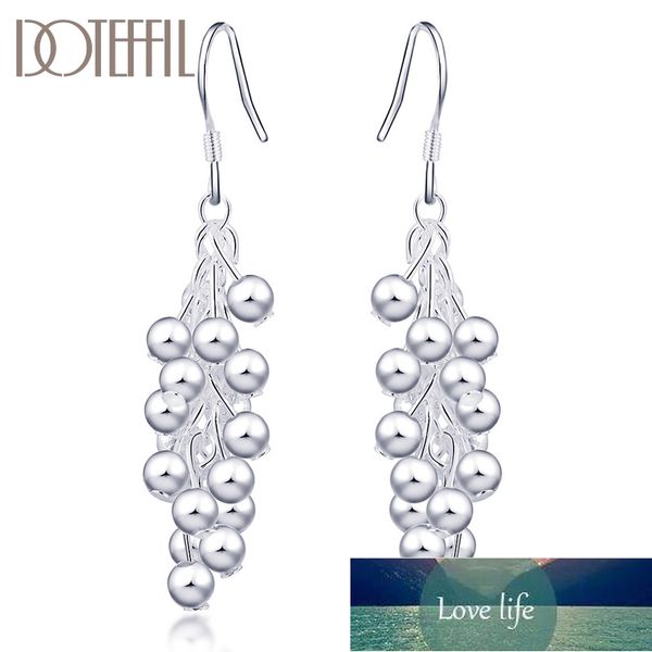 

doteffil 925 sterling silver smooth grape bead earrings fashion woman charm earrings wedding jewelry factory price expert design quality lat